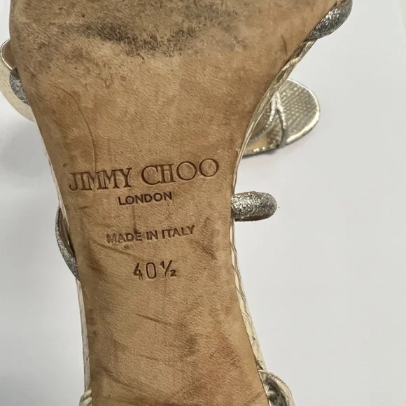 Jimmy Choo Straits D’Orsay Gold Heels - Picture 3 of 14